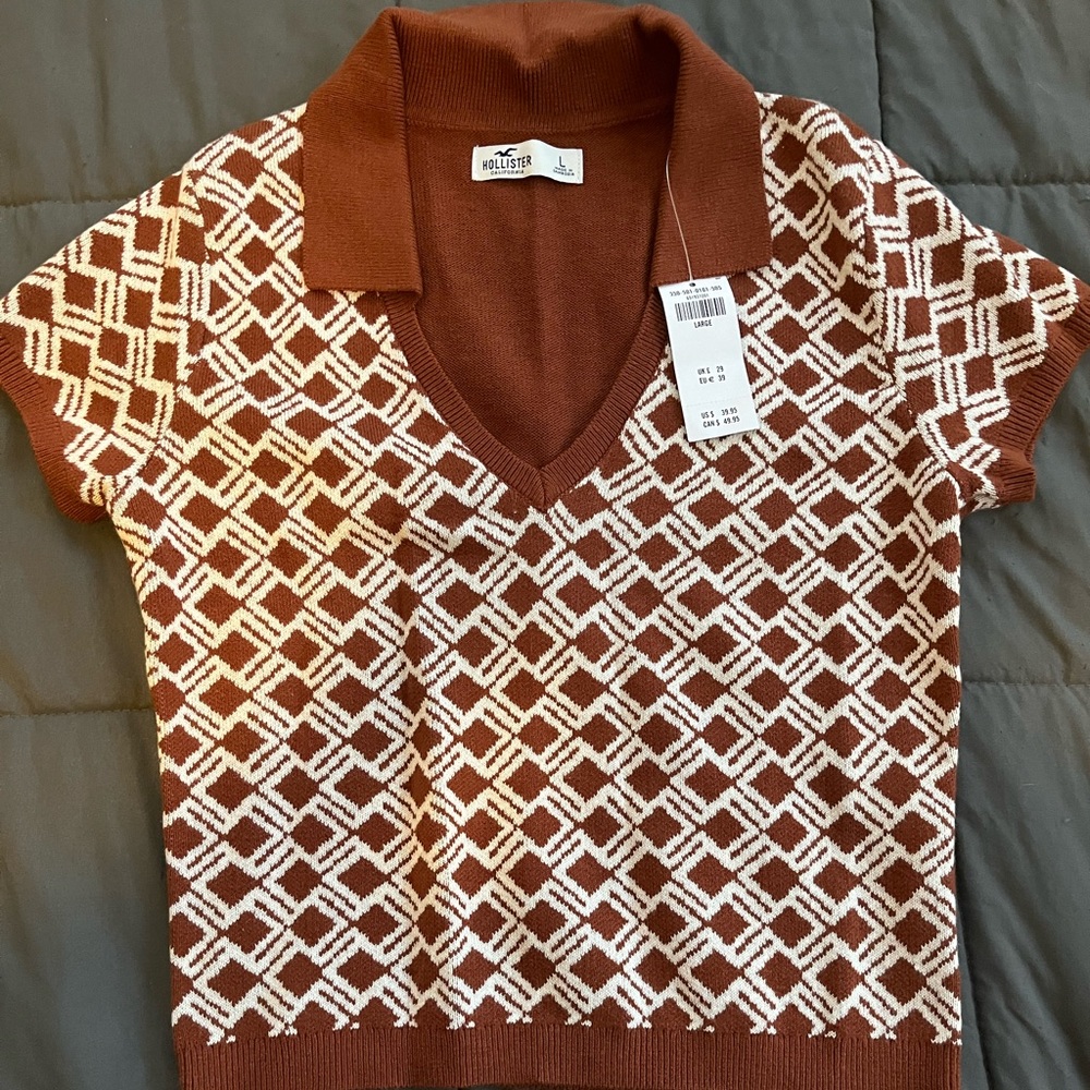 Short Sleeve Polo Sweater